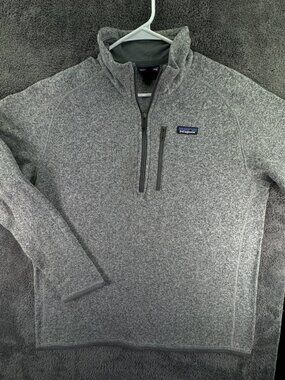 Patagonia Pullover Gray XL Jacket Fleece Inside W/ Logo, Pocket Adult Outdoors